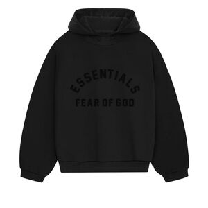 Fear of God Essentials Nylon Fleece Hoodie 'Jet Black/Jet Black' (NWT)